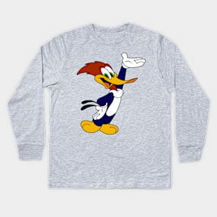 Woody Woodpecker Retro Kids Long Sleeve T-Shirt